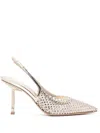 Le Silla Gilda 85mm Crystal-embellished Pumps In Neutral