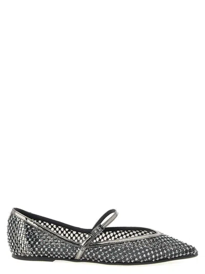 Le Silla Gilda Flat Shoes Gray In Metallic