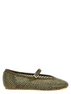 Le Silla Embellished Round Toe Ballerina Flats In Green