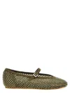 Le Silla Embellished Round Toe Ballerina Flats In Green