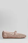 Le Silla Gilda Gold Ballet Flats In Neutral