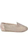 Le Silla Gilda Crystal-embellished Mesh Ballet Flats In Neutral