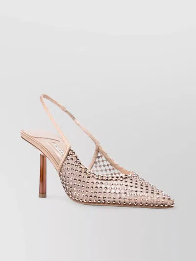 Le Silla Gilda Crystal Embellished Mesh Pumps In Green