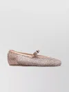 Le Silla Gilda Crystal-embellished Round Toe Ballerina Shoes In Neutral