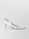 Le Silla Gilda Crystal Mesh Pumps In Neutral