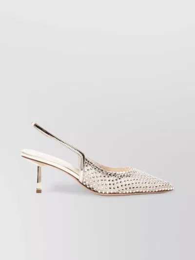 Le Silla Gilda Crystal Mesh Pumps In Neutral