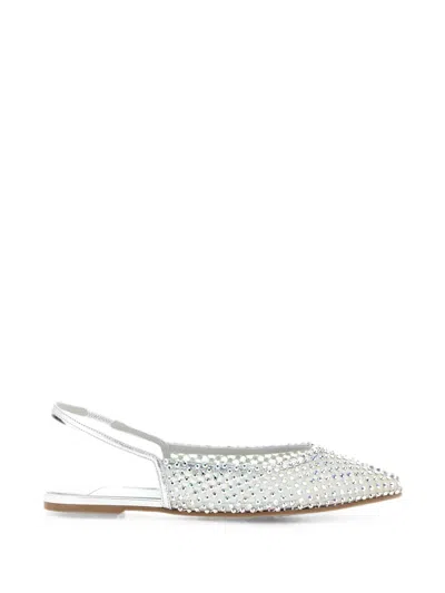 Le Silla Gilda Crystal-embellished Ballet Flats In Silver