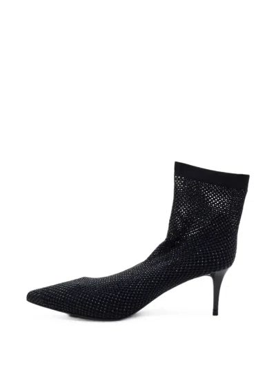 Pre-owned Le Silla Gilda Crystal-embellished Boots In Black