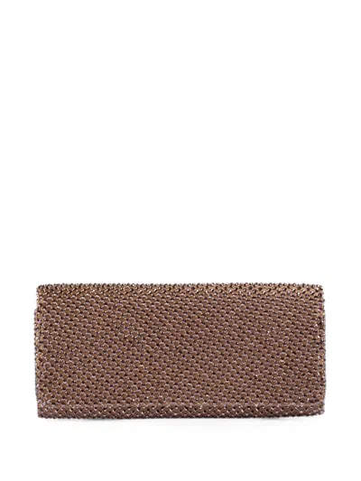 Le Silla Gilda Crystal-embellished Clutch Bag In Orange