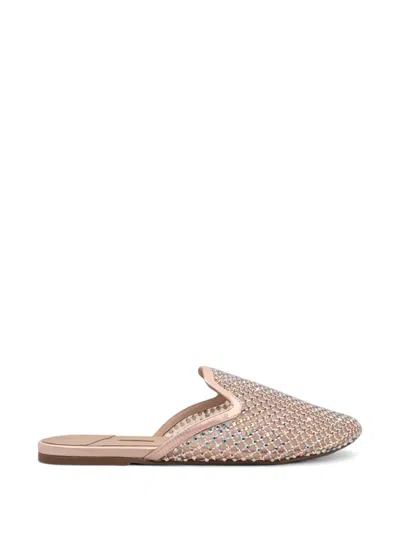 Le Silla Gilda Crystal-embellished Mesh Mules In Pink