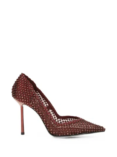 Le Silla Gilda Crystal-embellished Mesh Pumps In Red