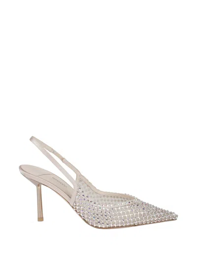 Le Silla Gilda Crystal-embellished Mesh Pumps In Silver