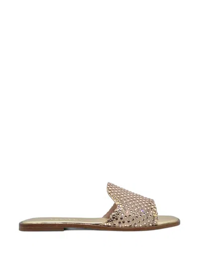 Le Silla Gilda Crystal-embellished Mesh Sandals In Gold
