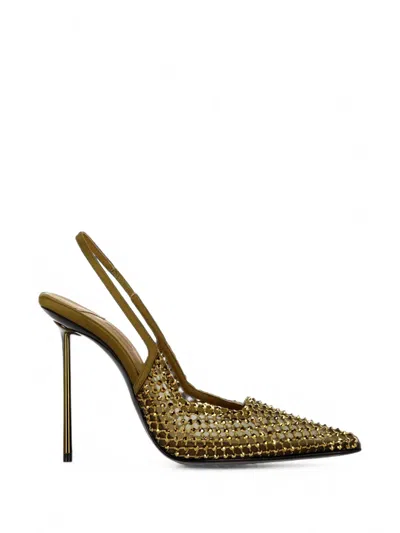 Le Silla Gilda Crystal-embellished Pumps In Brown