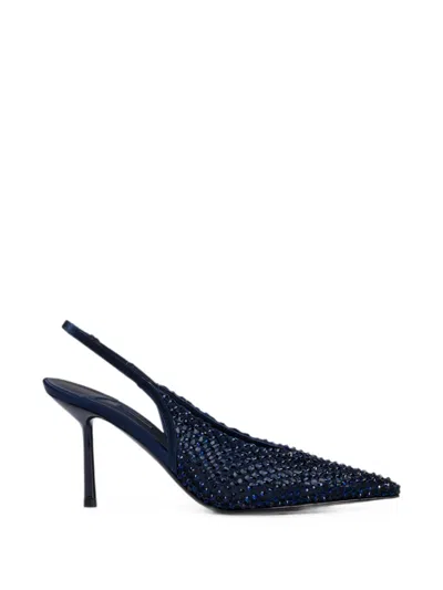 Le Silla Gilda Crystal-embellished Slingback Pumps In Blue