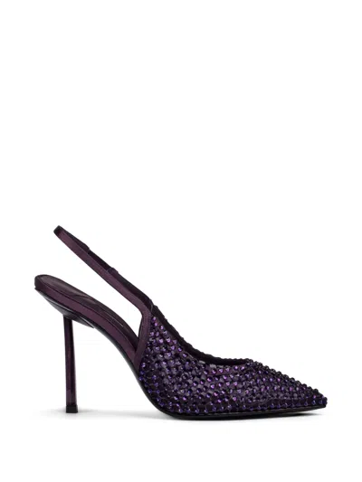 Le Silla Gilda Crystal-embellished Slingback Pumps In Purple
