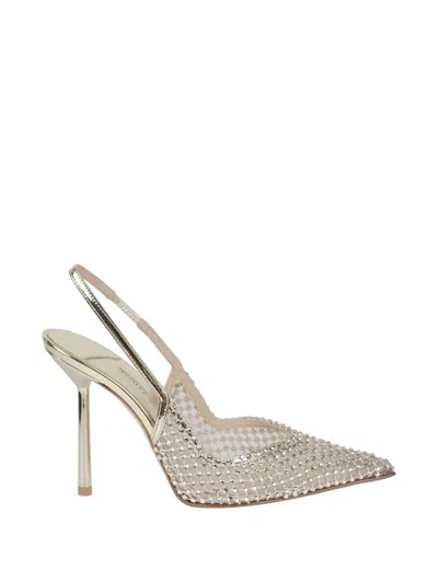Le Silla Gilda Crystal-embellished Slingback Pumps In Silver