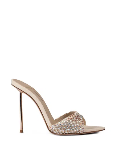 Le Silla Gilda Embellished Mules In Neutral