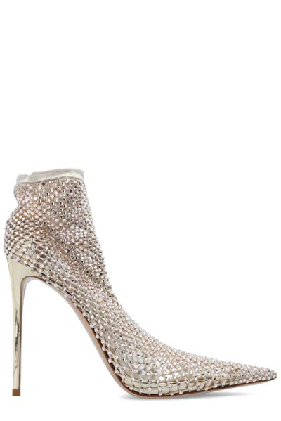 Le Silla Gilda 125mm Crystal-embellished Pumps In Gold