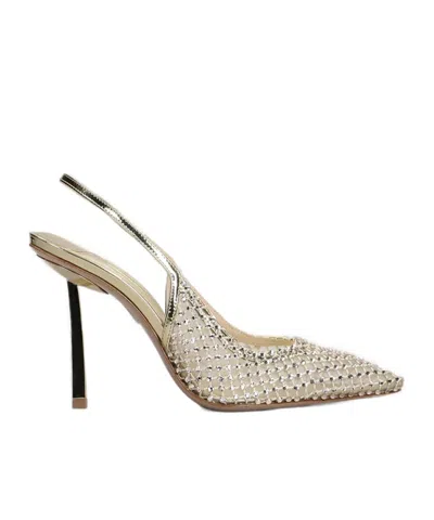 Le Silla Gilda Embellished Slingback Pumps In Silver