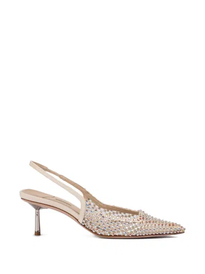 Le Silla Gilda Fierce Embellished Slingback Pumps In Pink