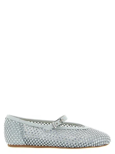 Le Silla Gilda Embellished Ballet Flats In Silver