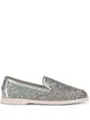 Le Silla Gilda Fishnet Crystal Loafers In 985 Eclipse