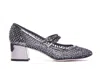 Le Silla Woman Pumps Black Size 7.5 Textile Fibers In Silver