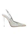 Le Silla Gilda Rhinestone-embellishment Slingback Pumps In Silver