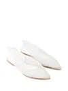 Le Silla Gilda Mesh Flat Pumps In White