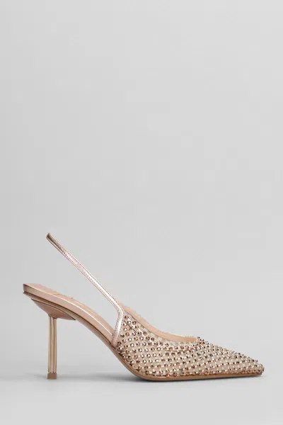 Le Silla Gilda Crystal Embellished Mesh Pumps In Green