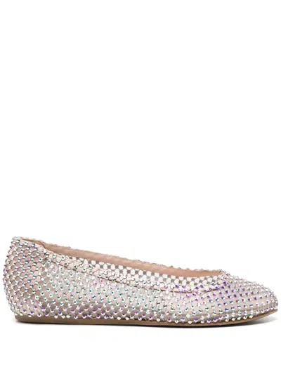 Le Silla Gilda Crystal-embellished Ballerina Shoes In Neutrals
