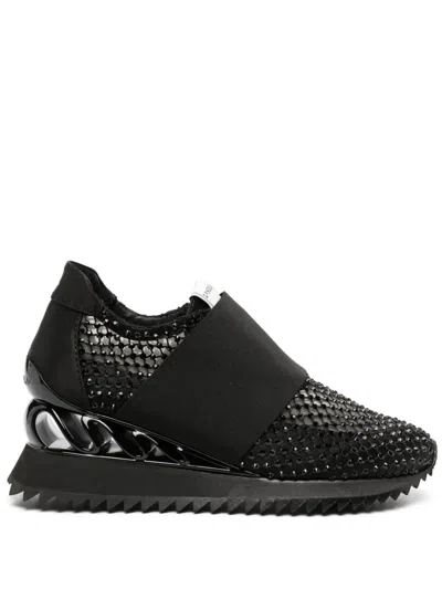 Le Silla Gilda Rhinestone-embellished Trainers In Black