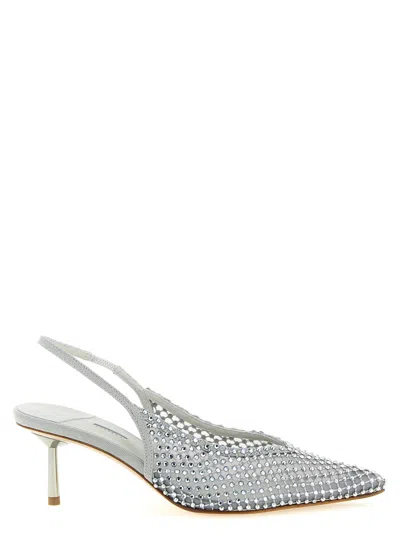 Le Silla Gilda Slingback Heel In Silver
