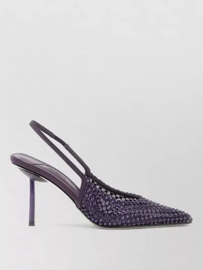 Le Silla Gilda Slingback Mules Embellished Pointed Toe In Purple