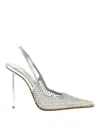 Le Silla Gilda Rhinestone-embellishment Slingback Pumps In Silver