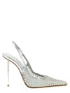 Le Silla Gilda Rhinestone-embellishment Slingback Pumps In Silver