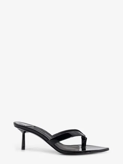 Le Silla Gisele Patent Leather Sandals In Black