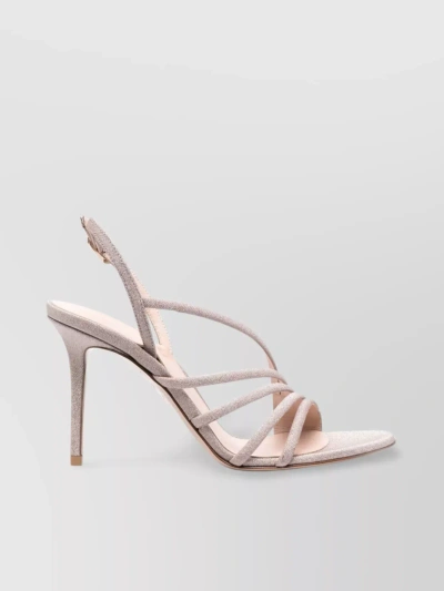 Le Silla Glittered Crystal Strappy Sandals In Pastel