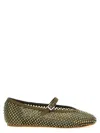 Le Silla Embellished Round Toe Ballerina Flats In Green