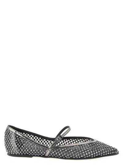 Le Silla Grey Pointed Toe Ballet Flats