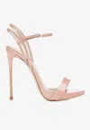 Le Silla Gwen 120 Patent Leather Sandals In Beige
