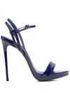 Le Silla Gwen 120mm Patent-leather Sandals In Blue