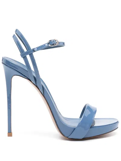 Le Silla Gwen 120mm Patent-leather Sandals In Blue