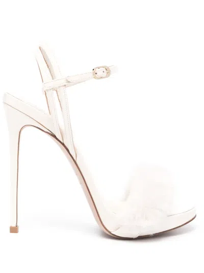 Le Silla Gwen 130mm Leather Sandals In Neutrals