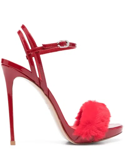 Le Silla Gwen 130mm Leather Sandals In Red