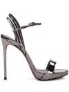 Le Silla Gwen 132mm Metallic-effect Sandals In Silver
