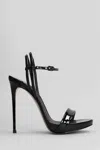Le Silla Gwen Sandals In Black Patent Leather