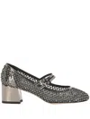 Le Silla Grey Heel Shoes In Silver