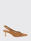 Le Silla Chantilly Slingback Pumps Lace Floral Kitten In Brown